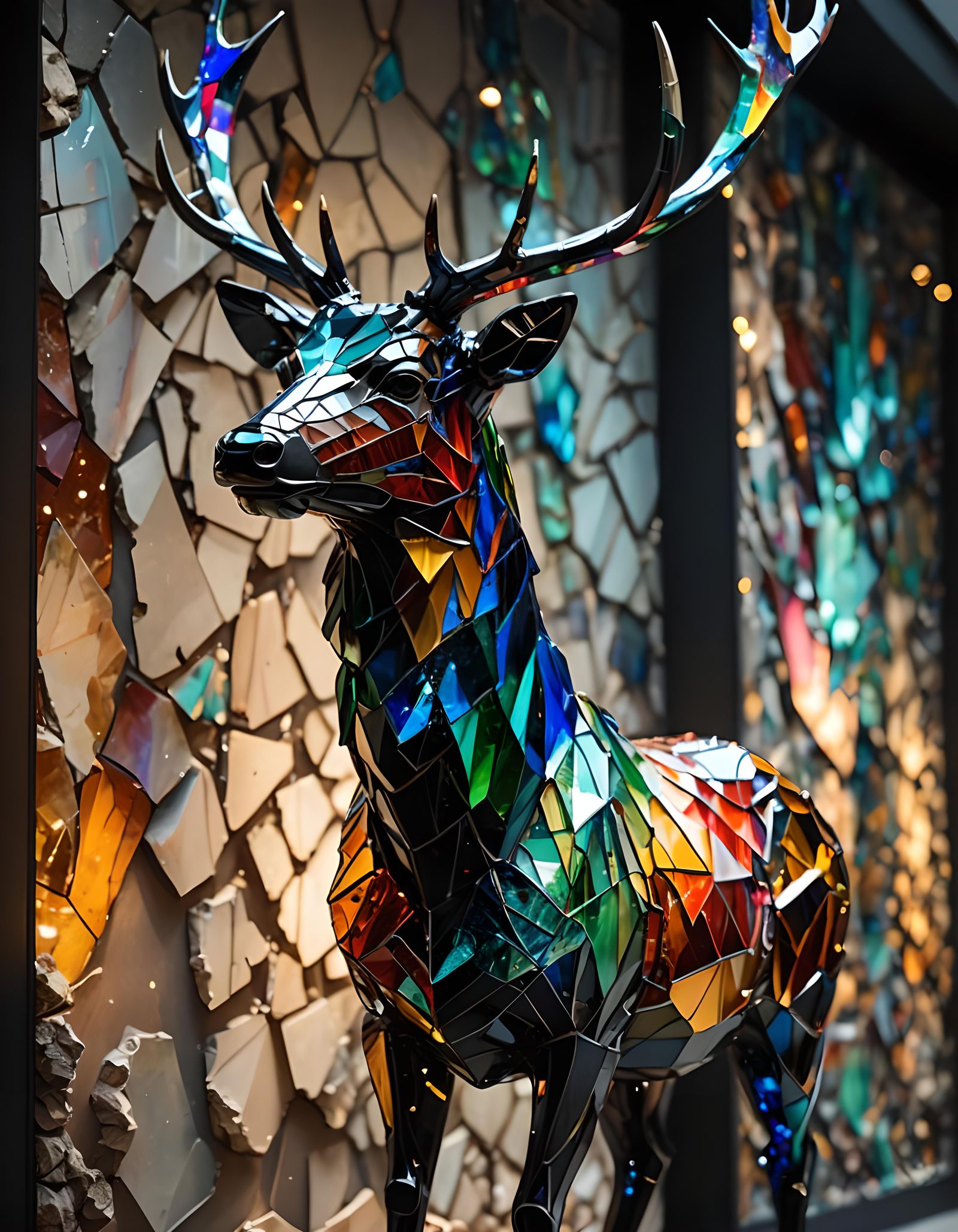 Broken glass stag