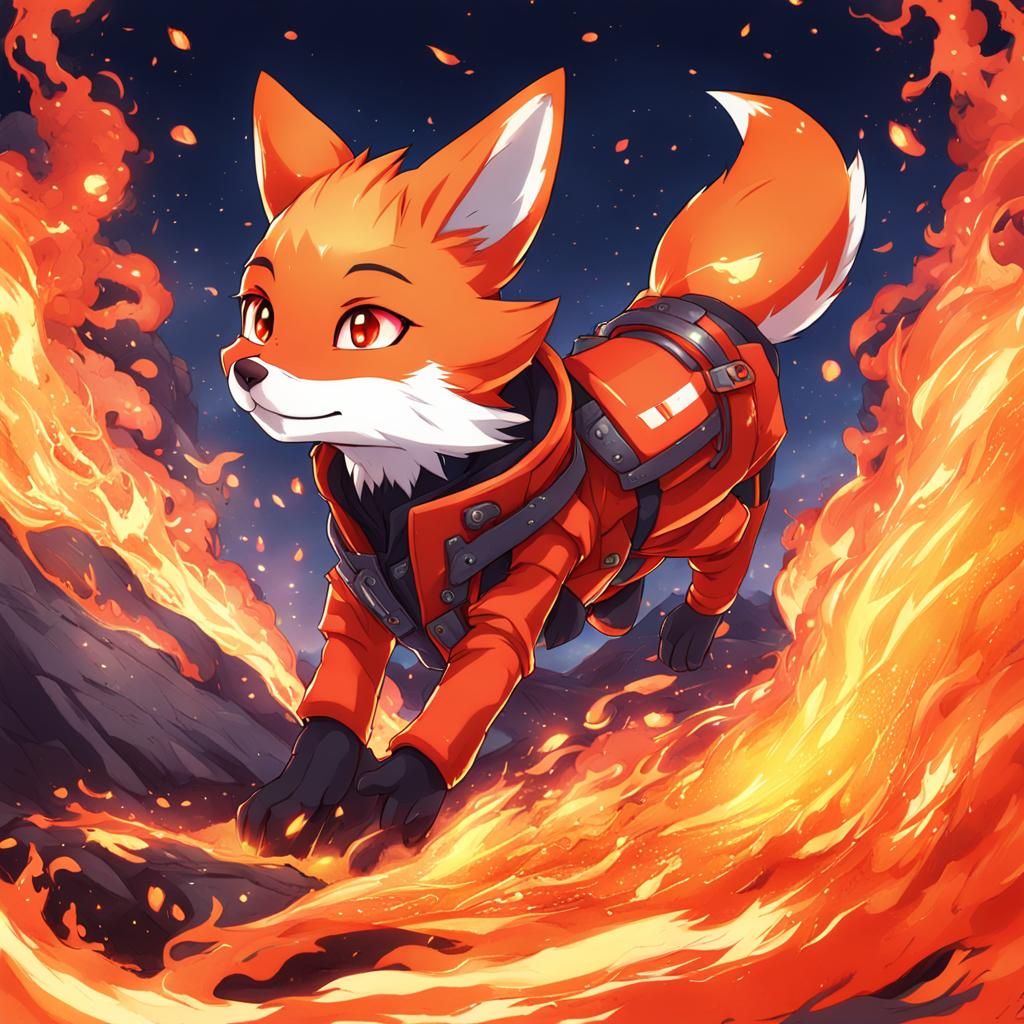 Lava Fox in Anime Key Visual Style