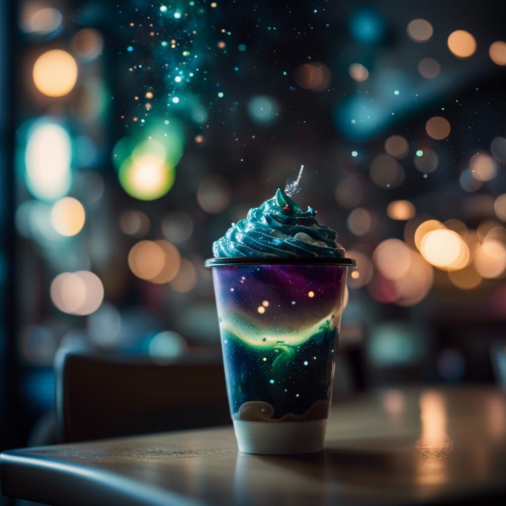 Café at the end of the universe full of alien life AI Generated