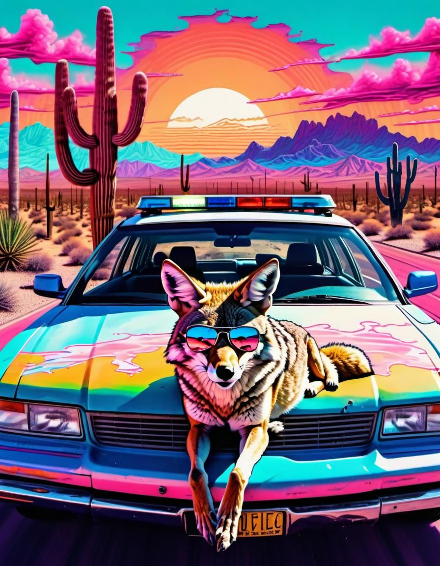 Coyote Travels in Style  by @Eka