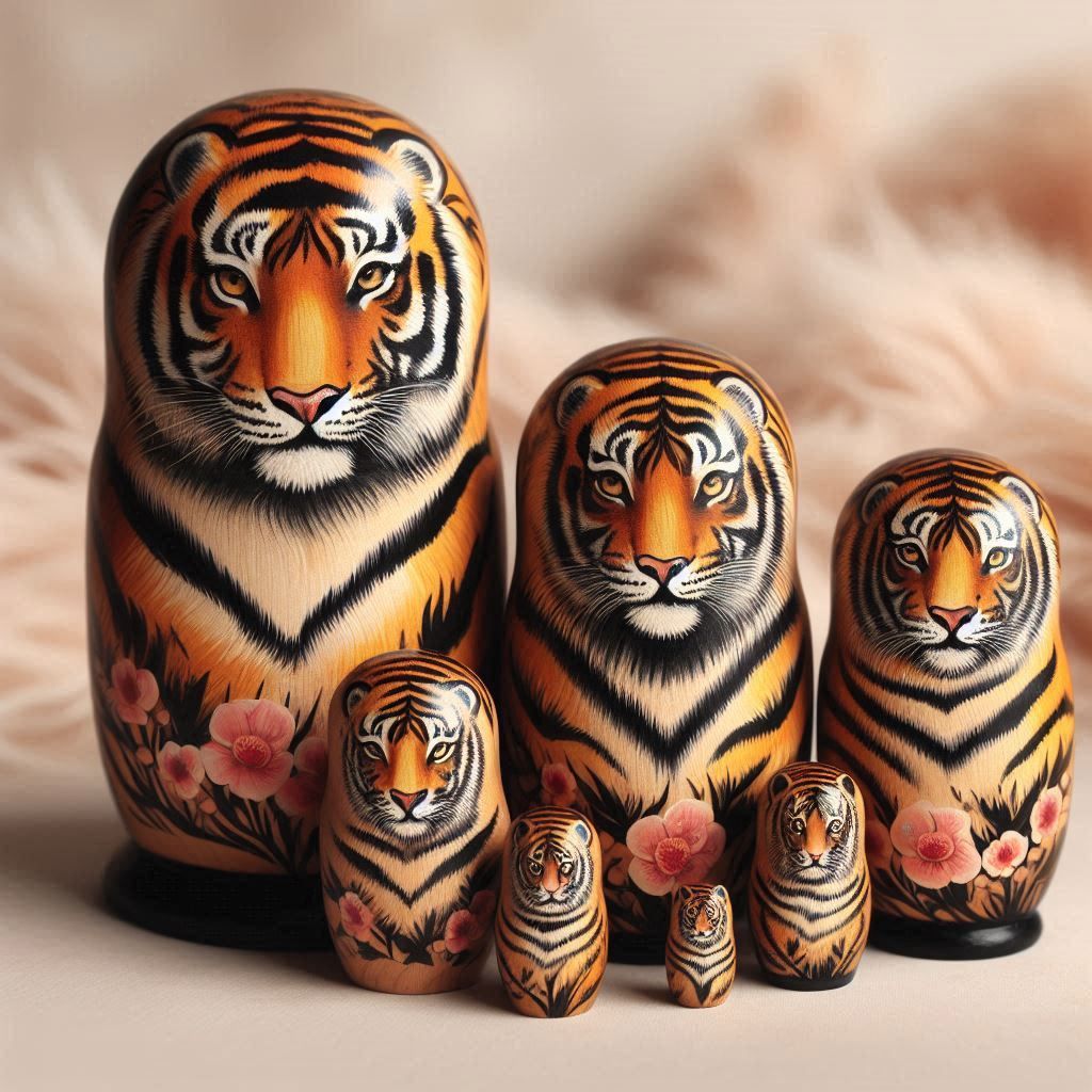 Tiger nesting dolls