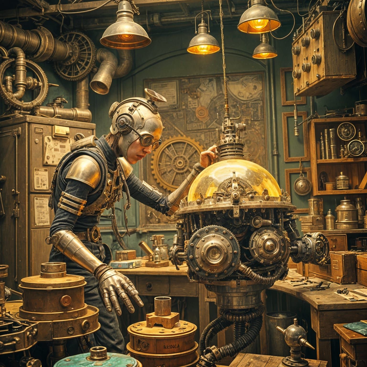 Steampunk inventor  by @Nero