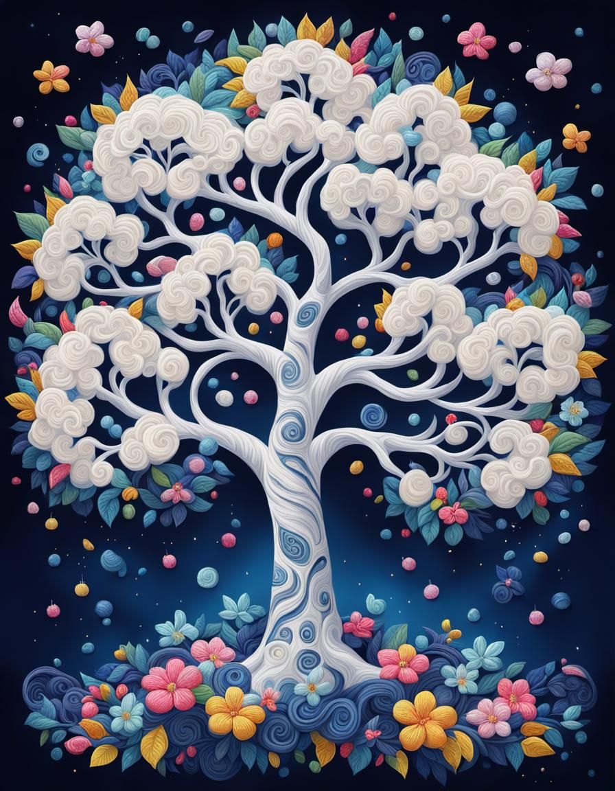Fairy tree with flowers