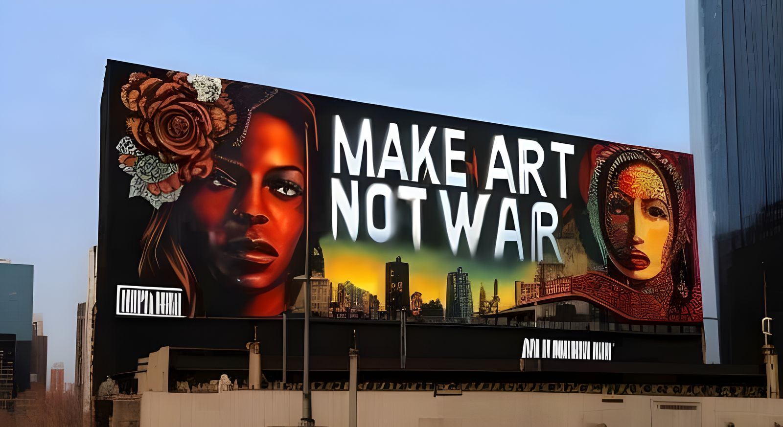 Make Art Not War…billboard by Shepard Fairey