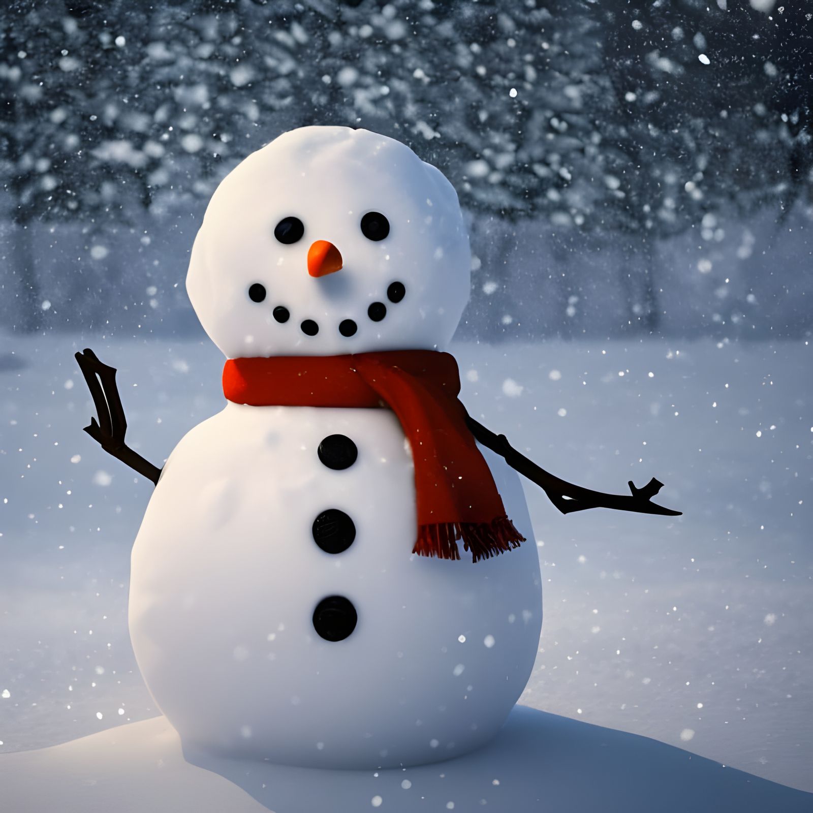 a snowman chilling