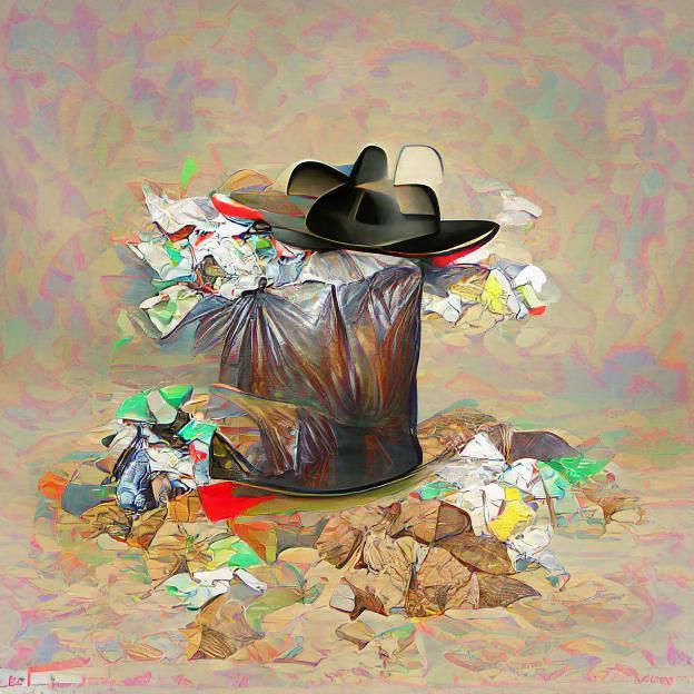 Pile of Trash with a Cowboy Hat, photoillustration