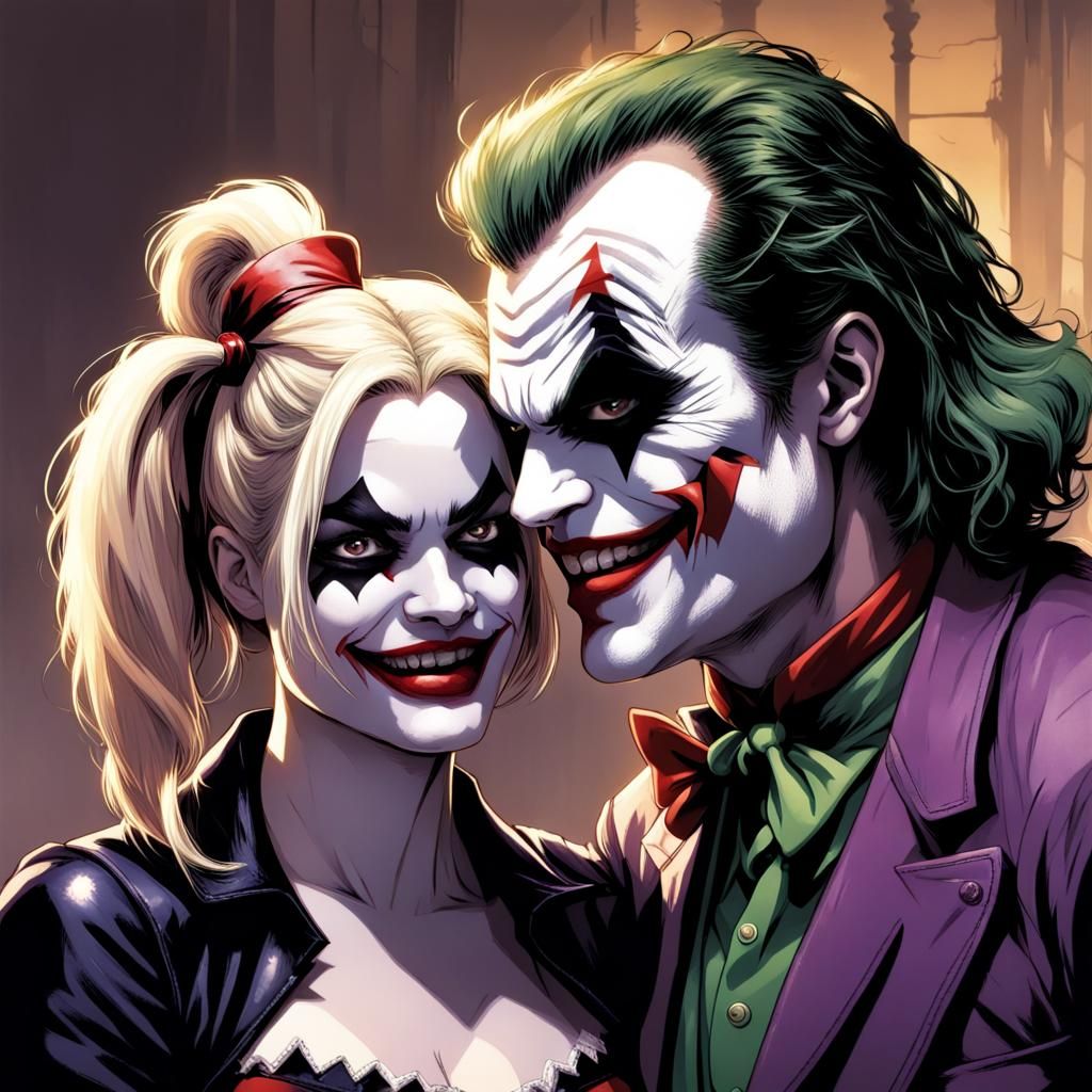 Harley Quinn & Joker - AI Generated Artwork - NightCafe Creator