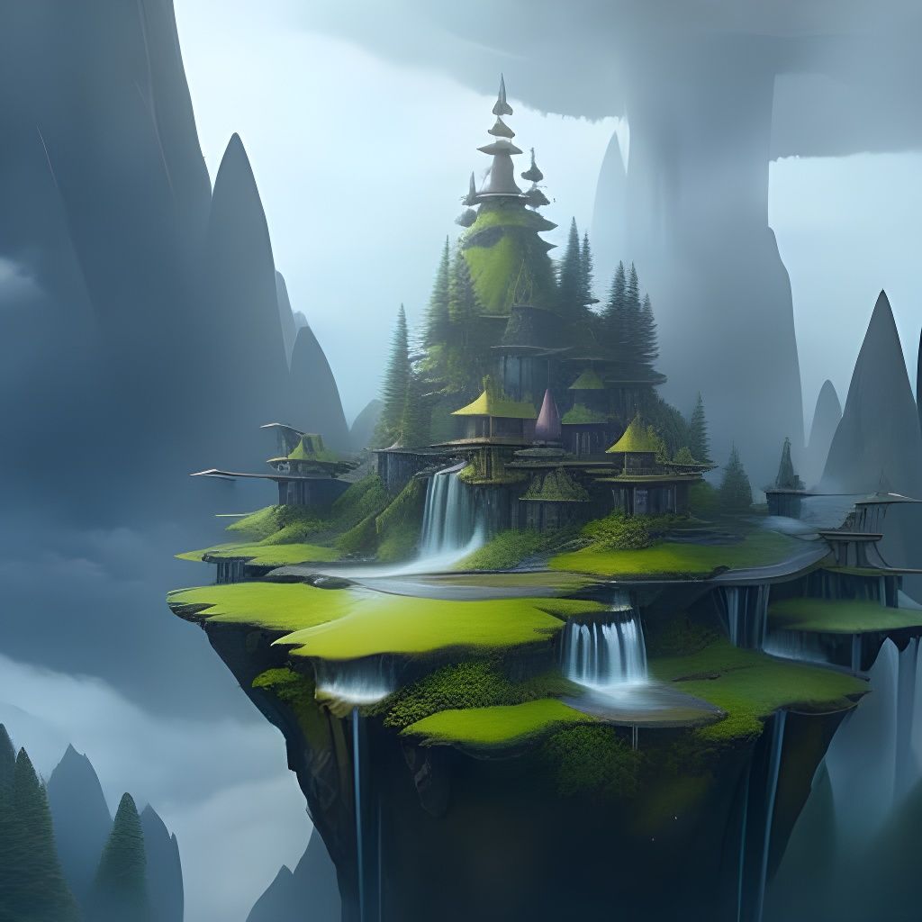 Temples in the fog