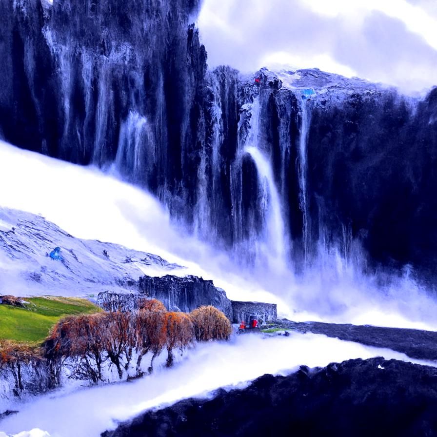 Waterfall in winter
