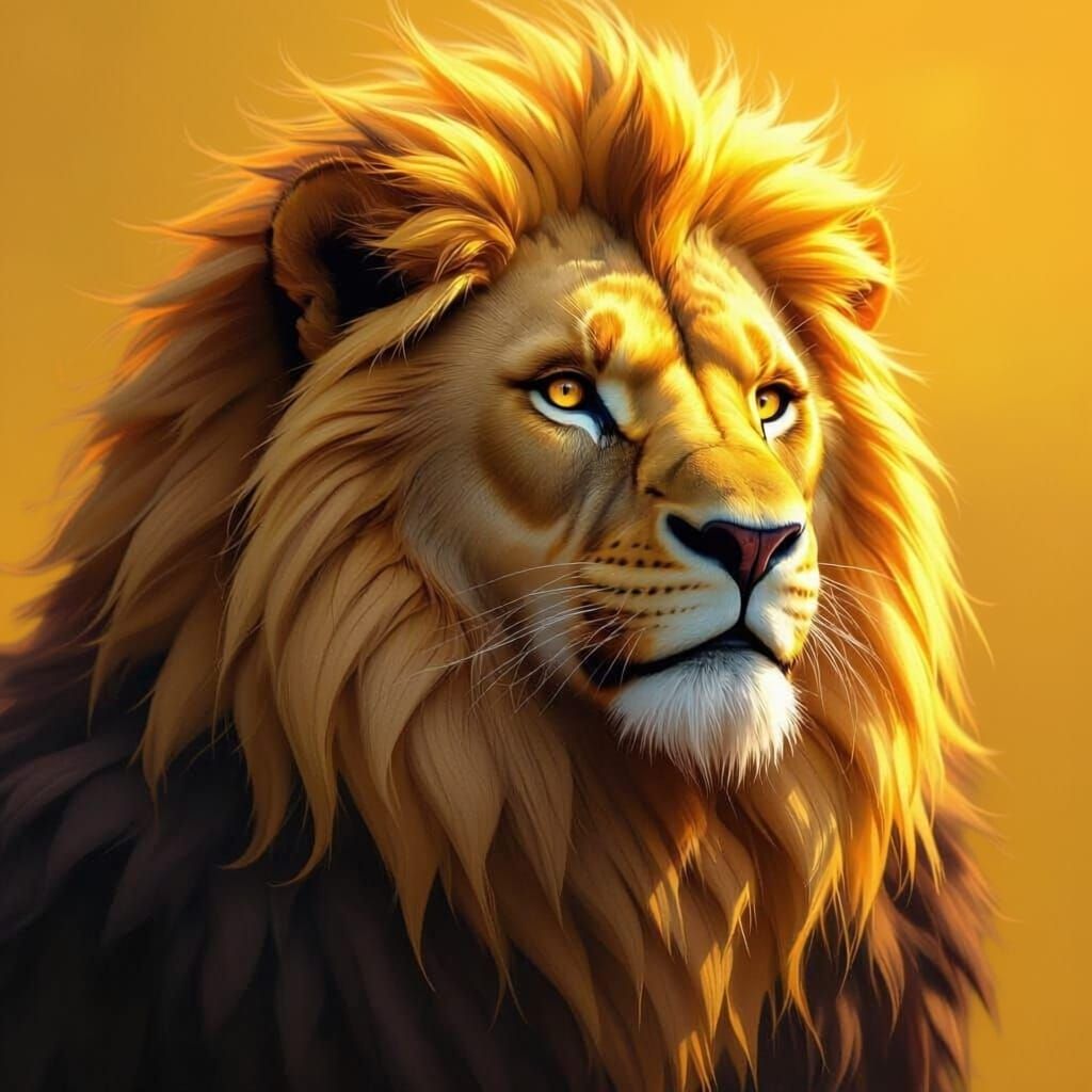  yellow colour eagle and lion hybrid close up image 