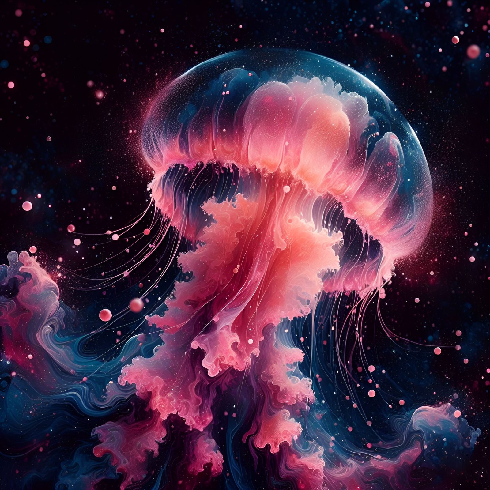 ethereal pink jellyfish