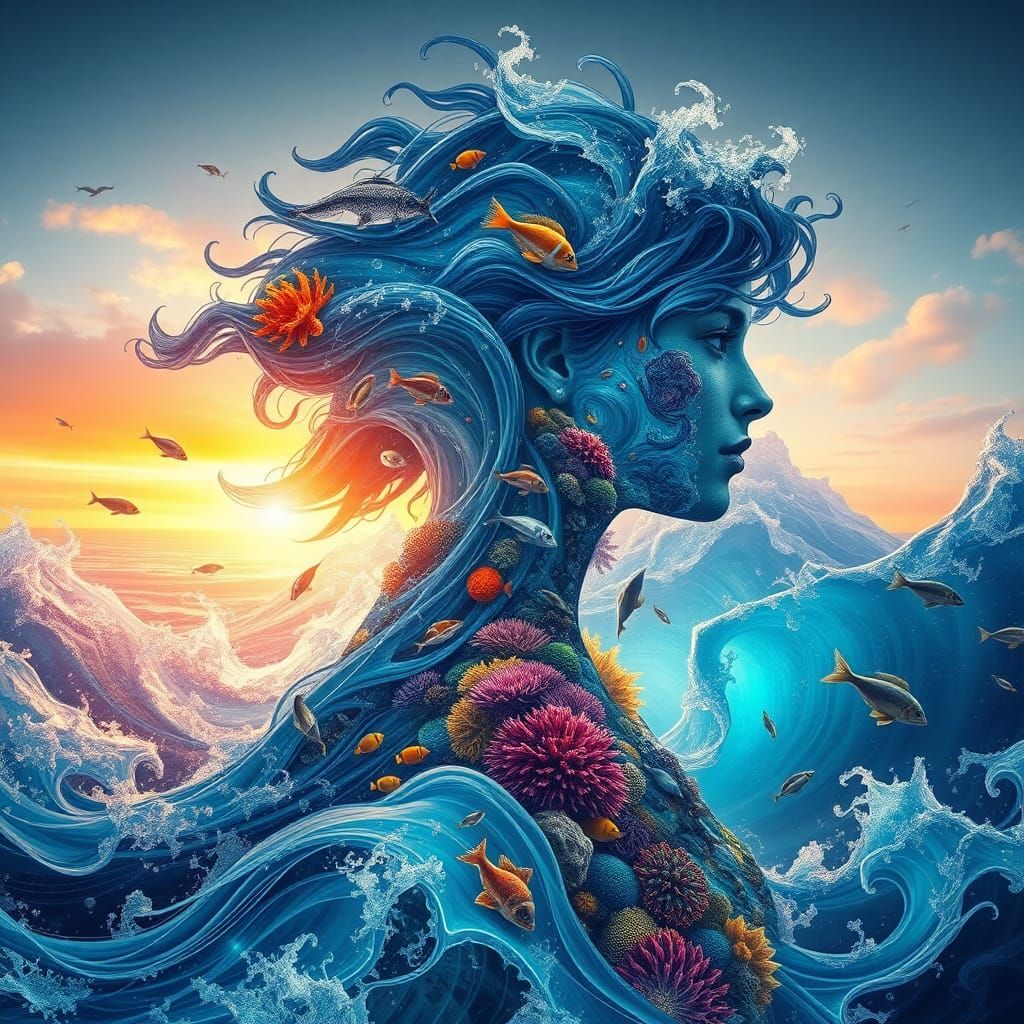 Tides of Creation: Ocean’s Soul Awakened  by @Blandry