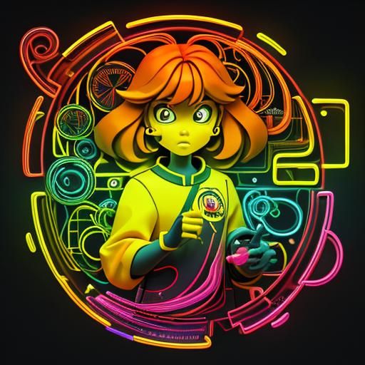 Neon Girl - Ai Generated Artwork - Nightcafe Creator