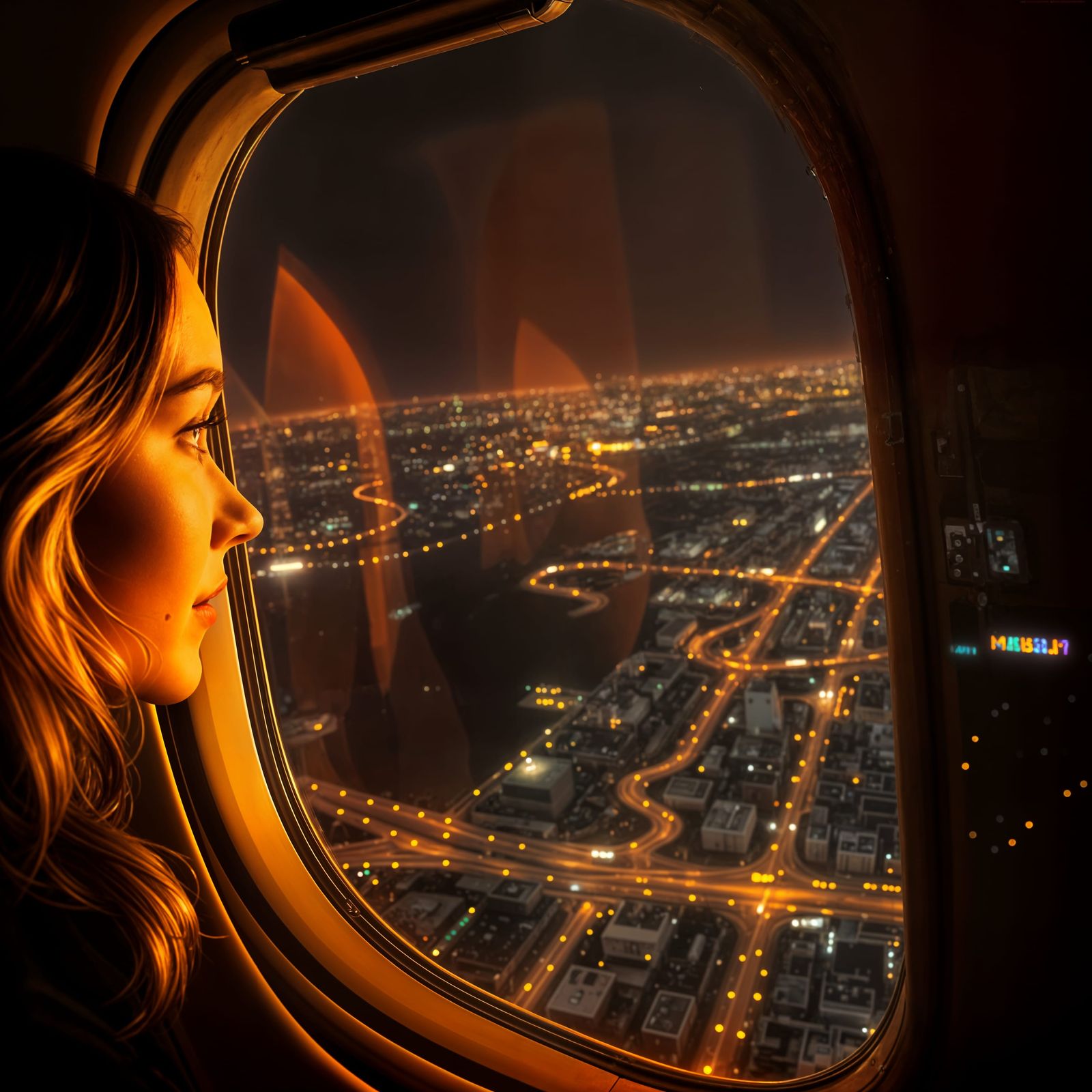 Golden Hour Cityscape from Above in a Fantastical Urban Drea...