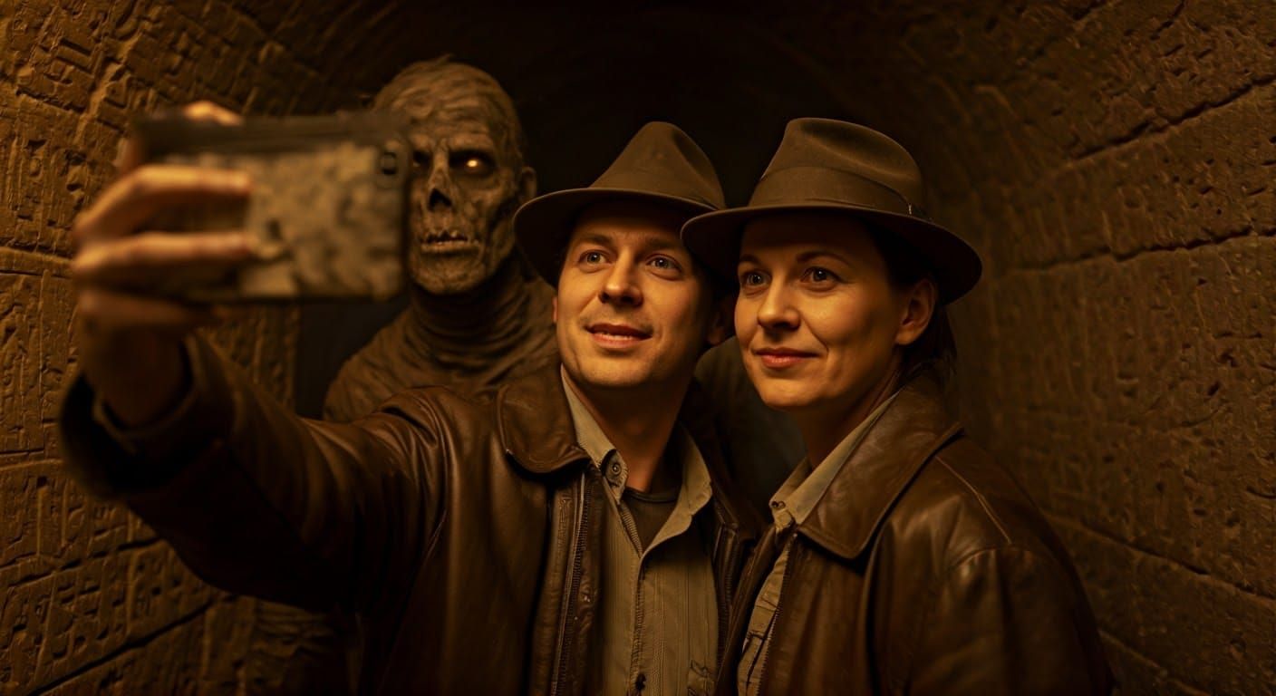Archeologists Richard & Dana Edmonds Take A Selfie With Kharis  by @Doctor Mortose