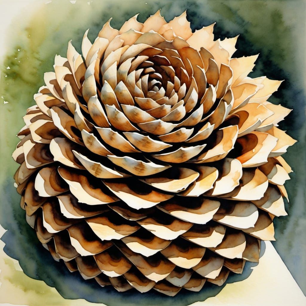 Math All Around Us, spiral pattern of a single pine cone  by @JKT