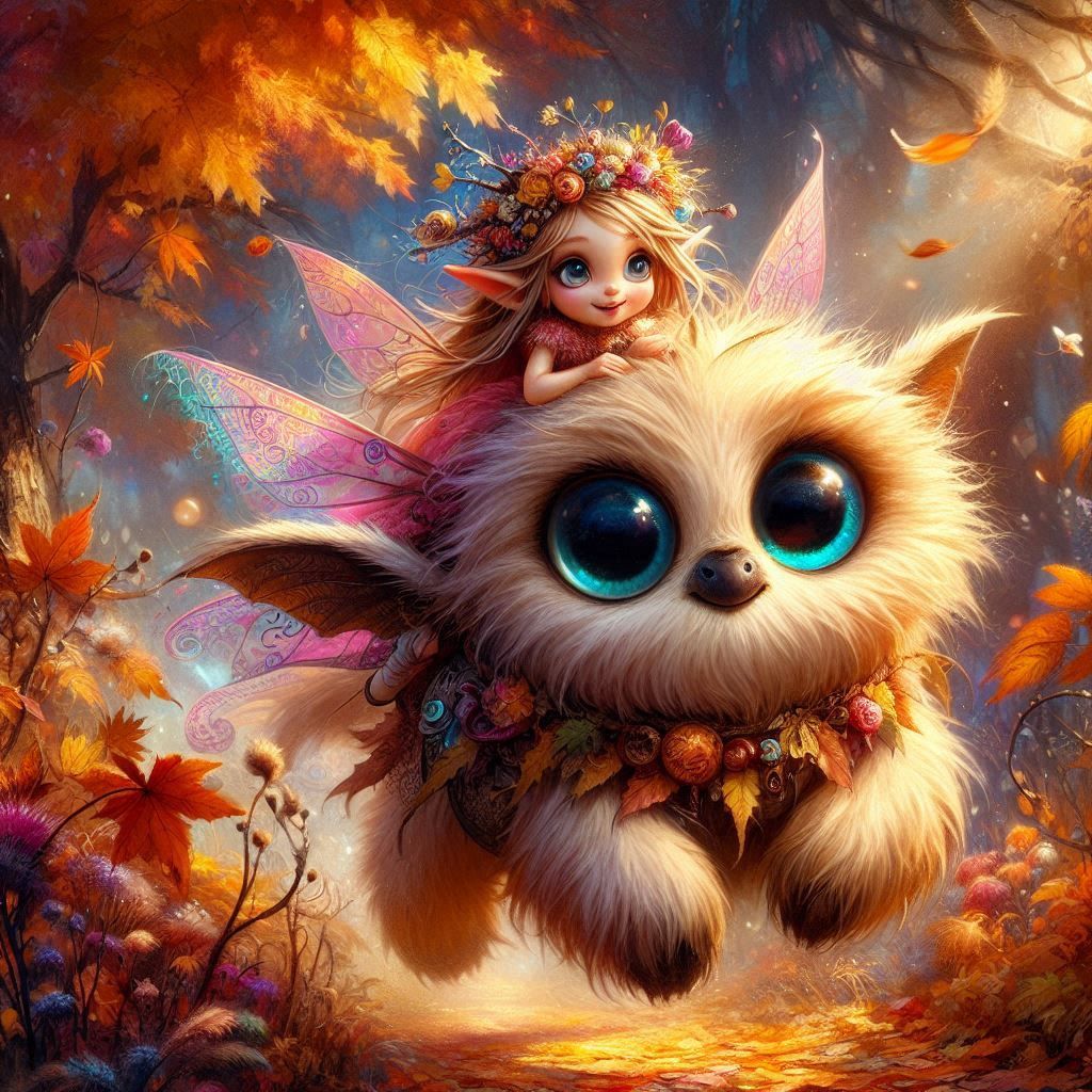 Fall Fairy and her Fuzzlepuff