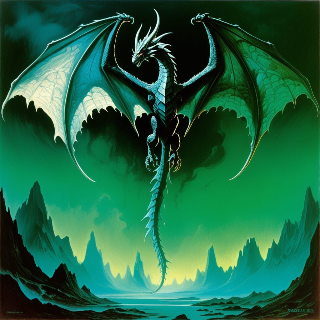 1970s paperback fantasy The wyvern