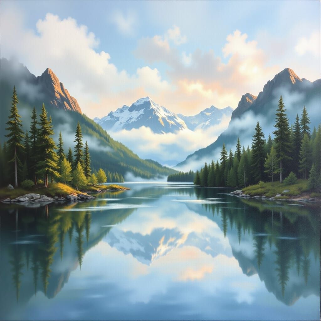 <lora:Happy Brush:1.0> with a happy logo with the painted text, (Text: "Happy Brush") spanning over the center. --- 

A tranquil, painterly ...