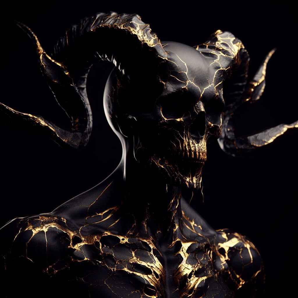 Black and gold skeleton