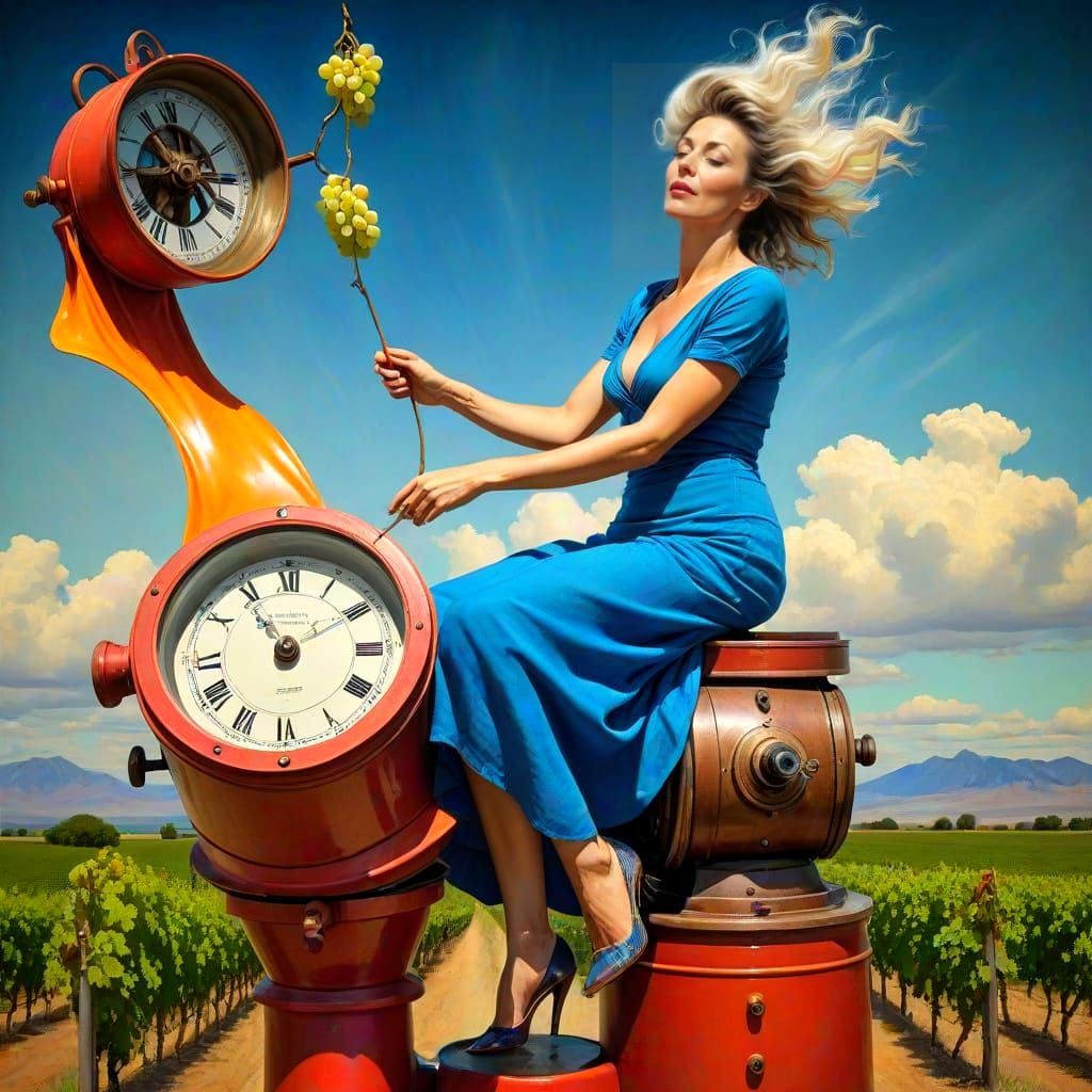 Surrealistic Portrait of a Magnetic Lady in Vibrant Colors