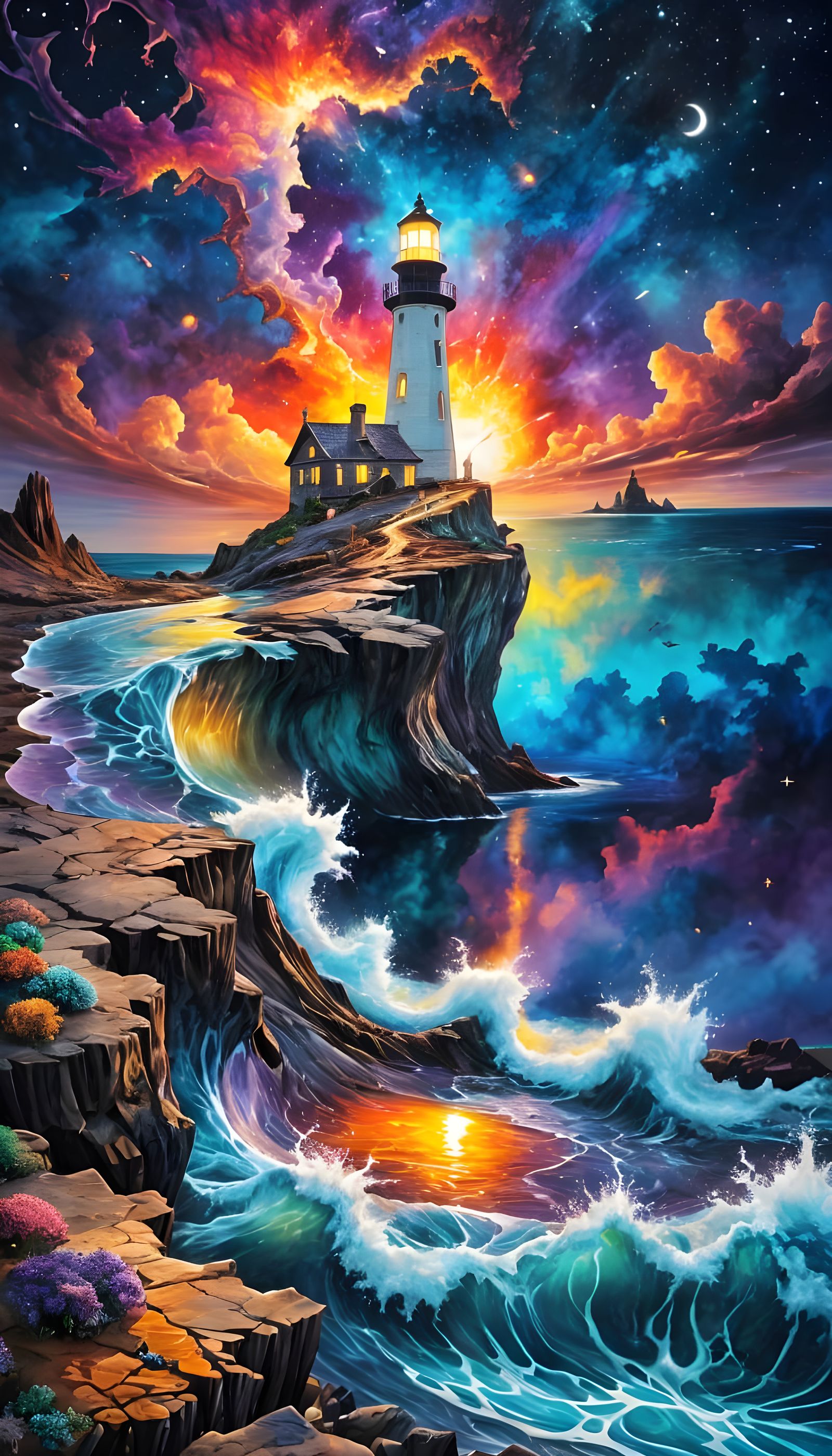 Lighthouse At the Edge of Reality  by @George Stanley