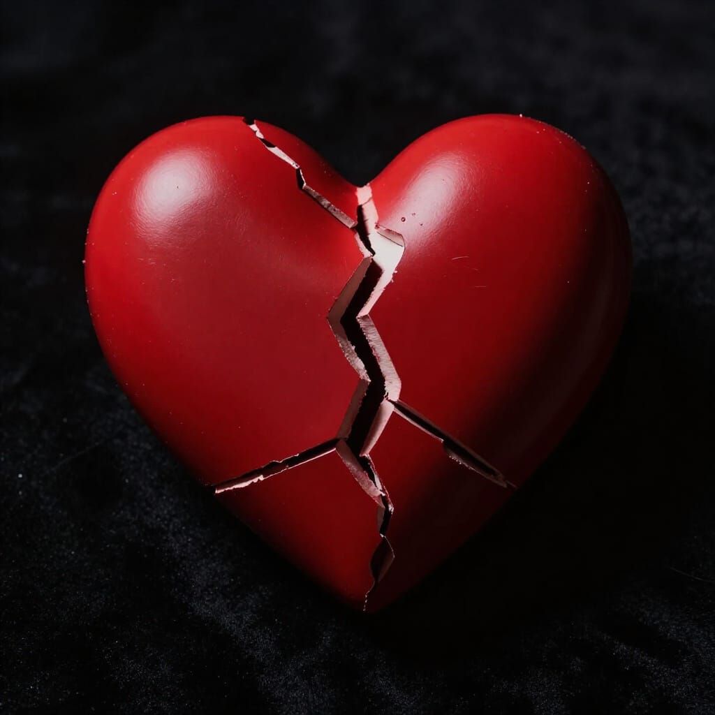Shattered Heart in Dramatic Chiaroscuro Style
