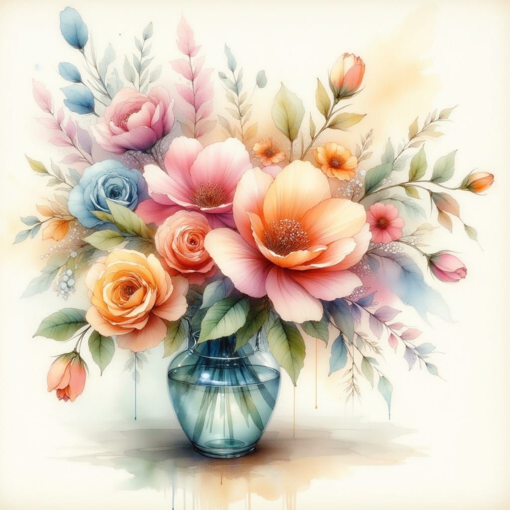 <lora:Ink Wash Paint:1.0> colored ink wash painting. Full screen. Soft focus. Gentle color gradient. Best quality. High-contrast brushstroke...