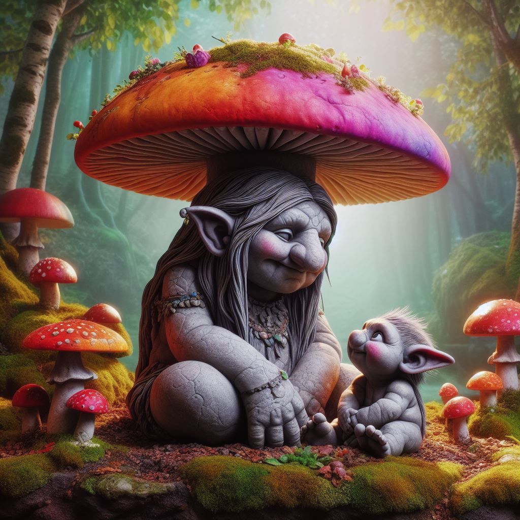 Mother troll and child