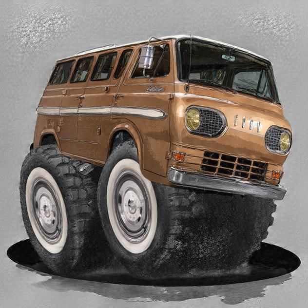 Cartoon Style 1965 Ford Econoline Van --> Done in Style Transfer
