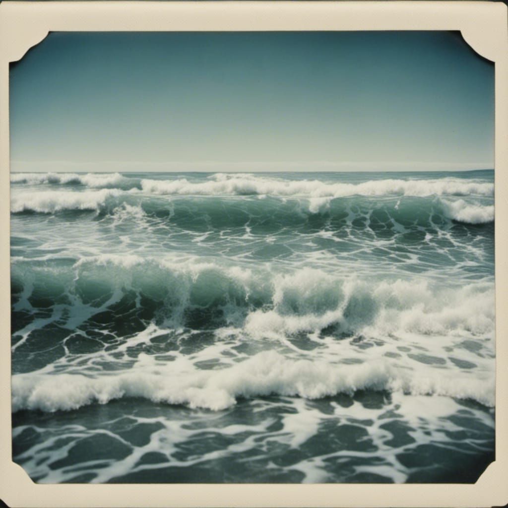 <lora:Strange Photo Album:1.0> ocean waves far out at sea, i...