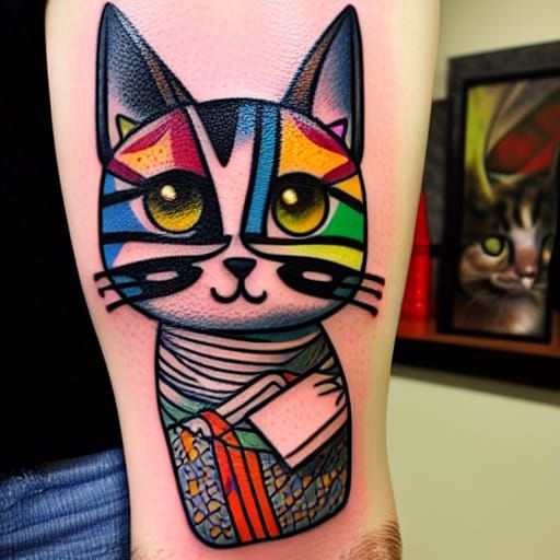 CUTE CAT TATTOO by Dan Mumford