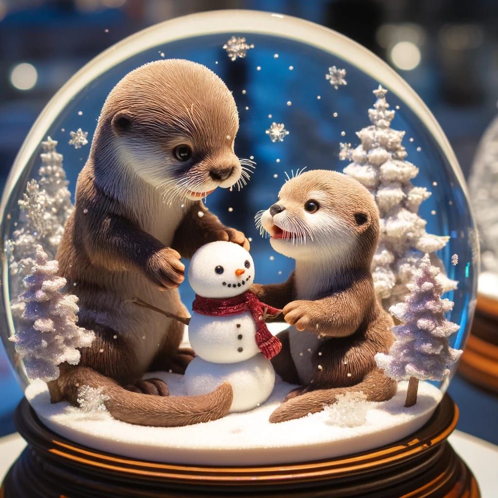 otter snow globe