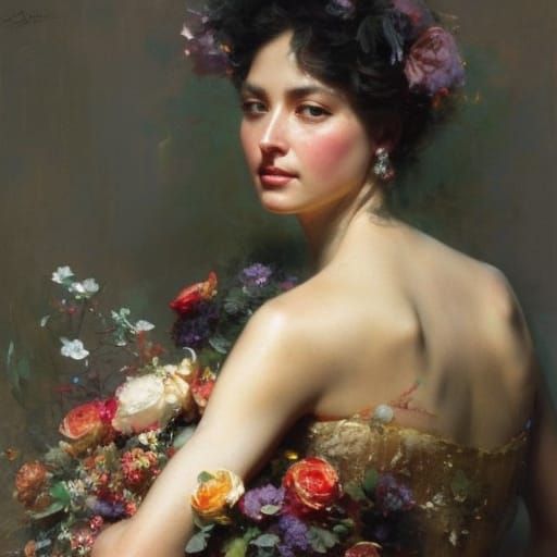 Woman with flowers 