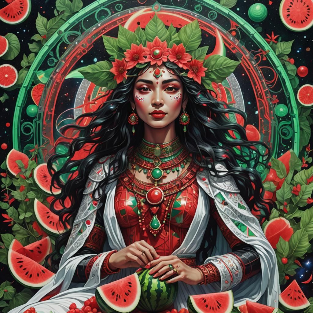 Anath Canaanite Goddess of Love and War in the colors of red...