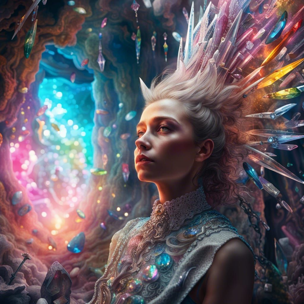 Crystals hair? AI Generated Artwork NightCafe Creator