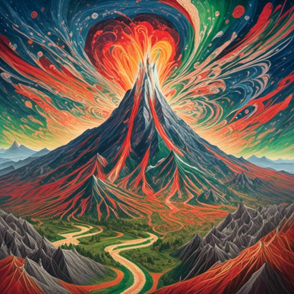 <lora:Peppermint Snow:1.0> Erupting volcano 