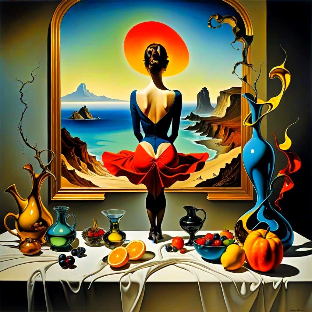 Surrealistic Elegance: Mysterious Female Silhouettes