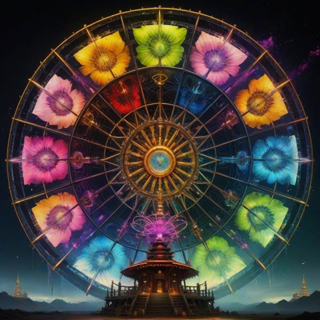 Surreal Ferris Wheel Fantasy in Sparklepunk Style