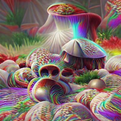 Realistic psychedelic mushroom 8K 3D 8k resolution