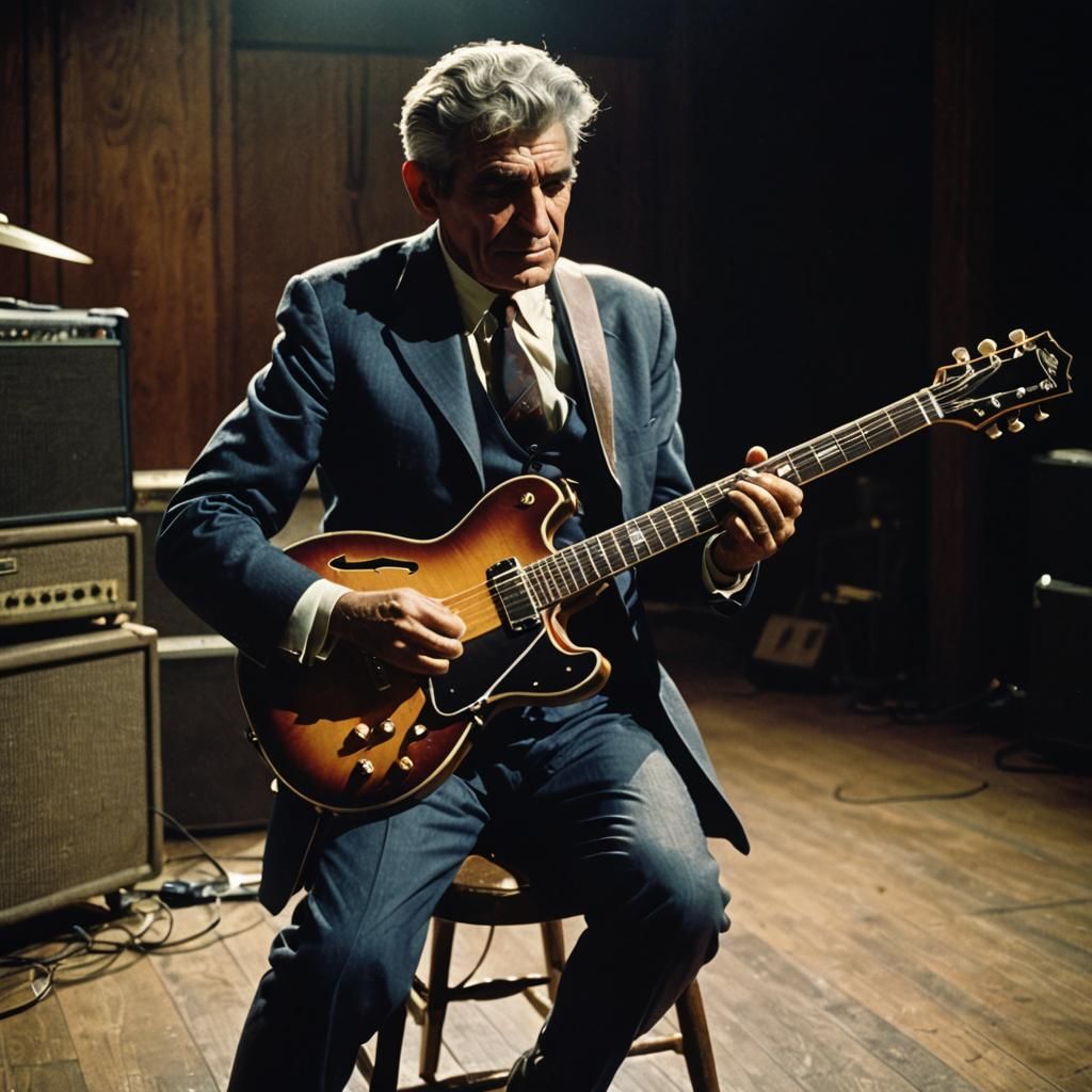 Leonard Bernstein playing electric guitar | Composers Playin...