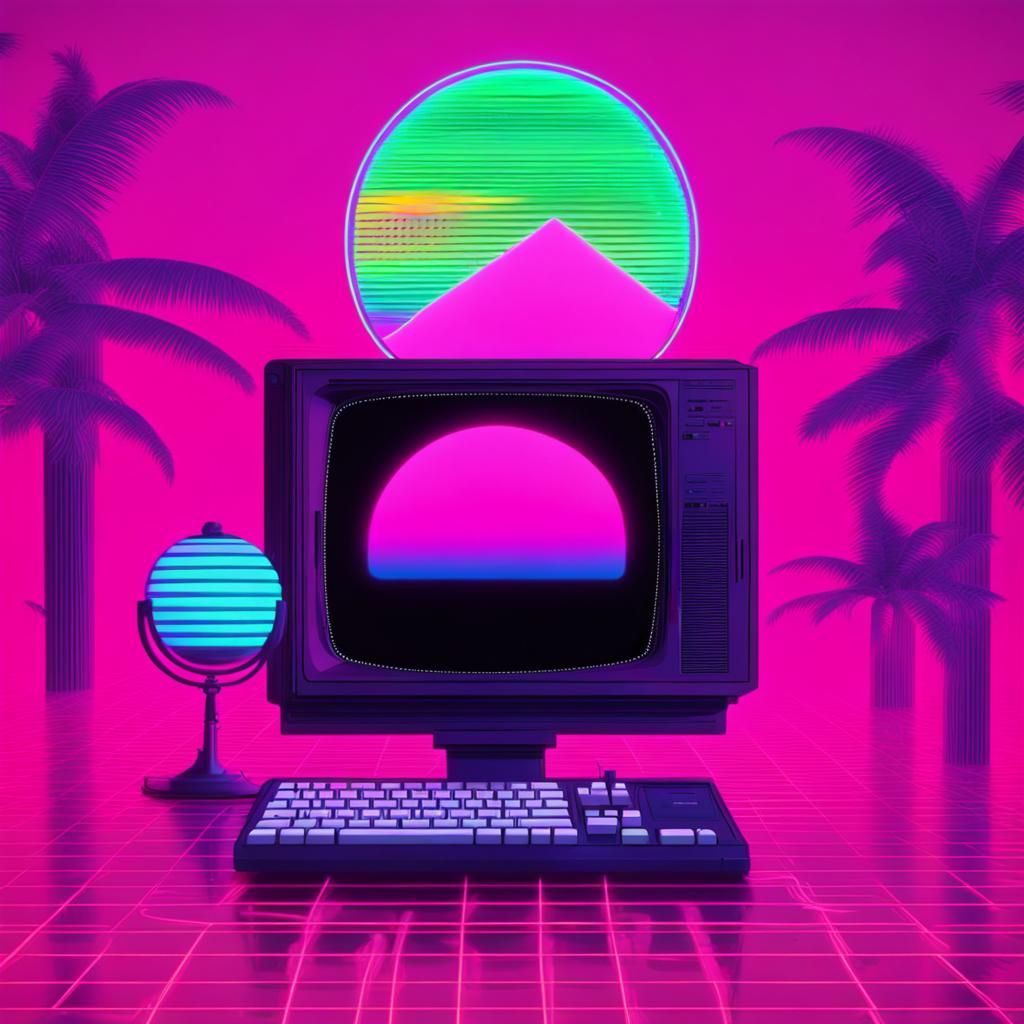 Vaporwave...,...,...,...!  by @Cute dog