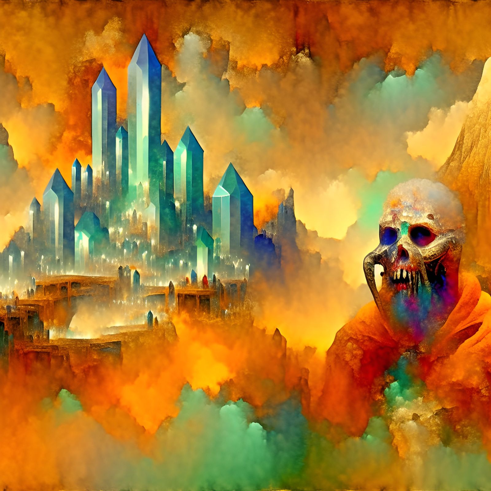 Crystal Castle In The Mist AI Generated Artwork NightCafe Creator