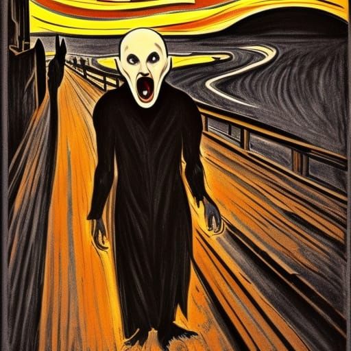 The scream Nosferatu Edvard manch ART classic AI Generated Artwork