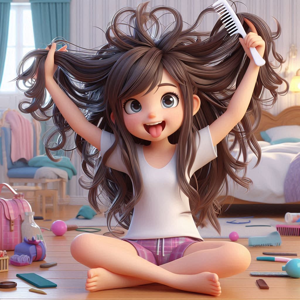 Girl and Messy Hair Frienemies