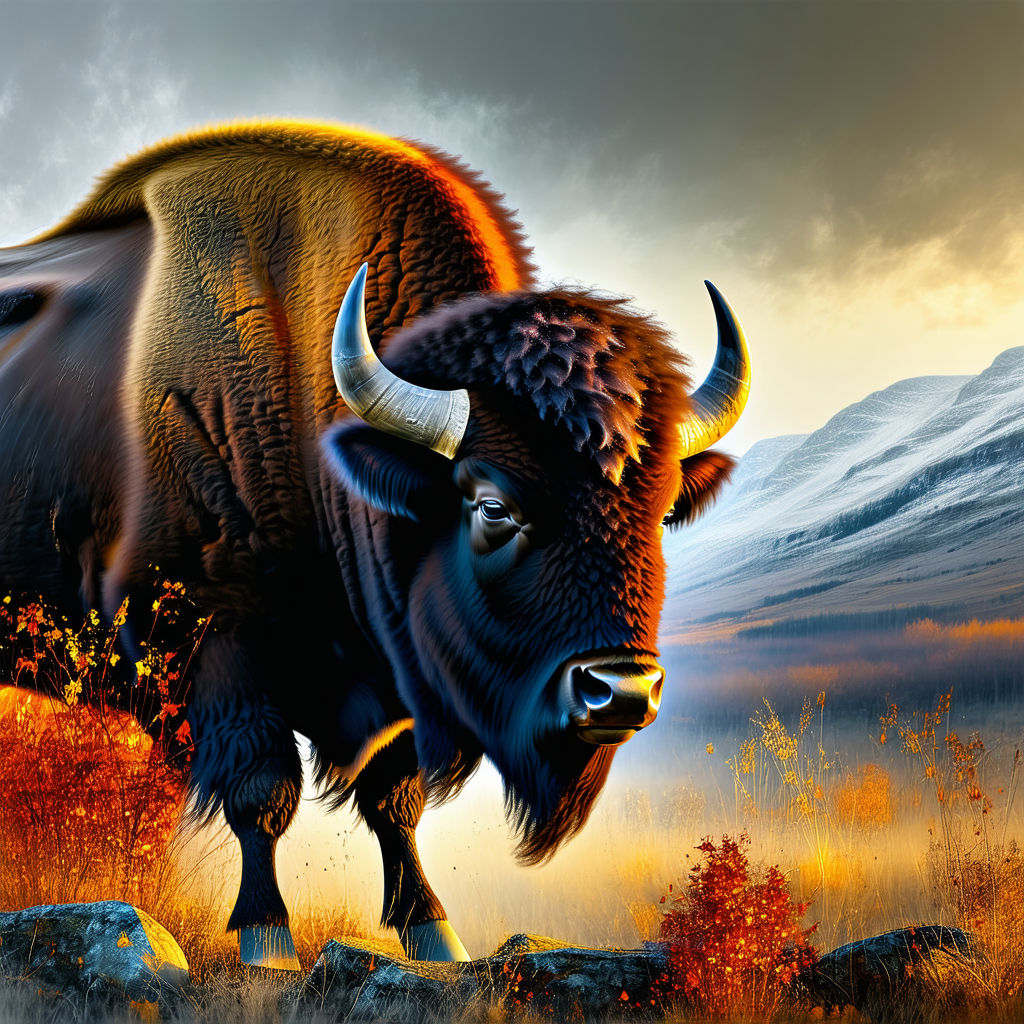 Bison - Animal Digital Paintings