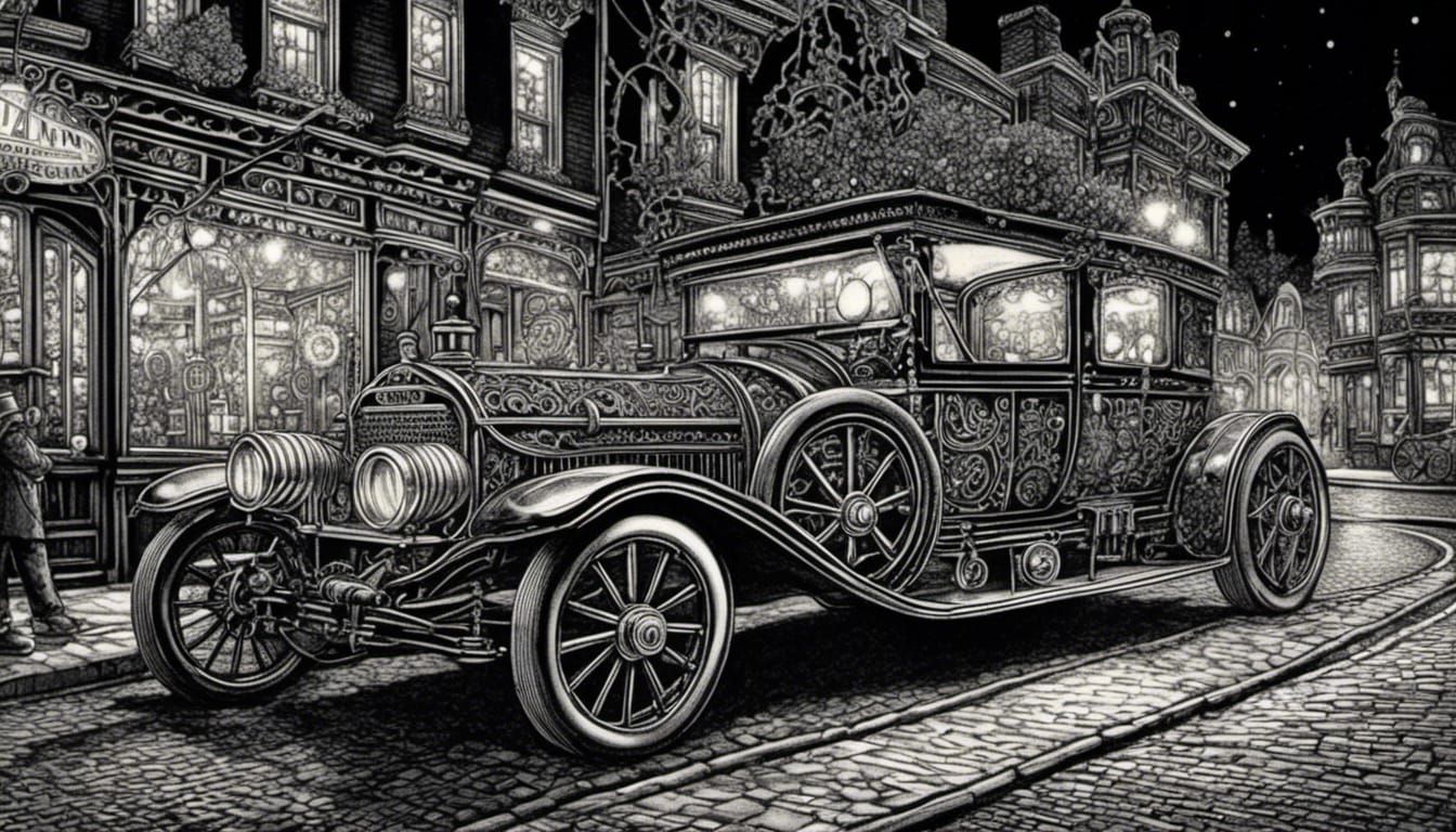 Vintage Zentangle Car