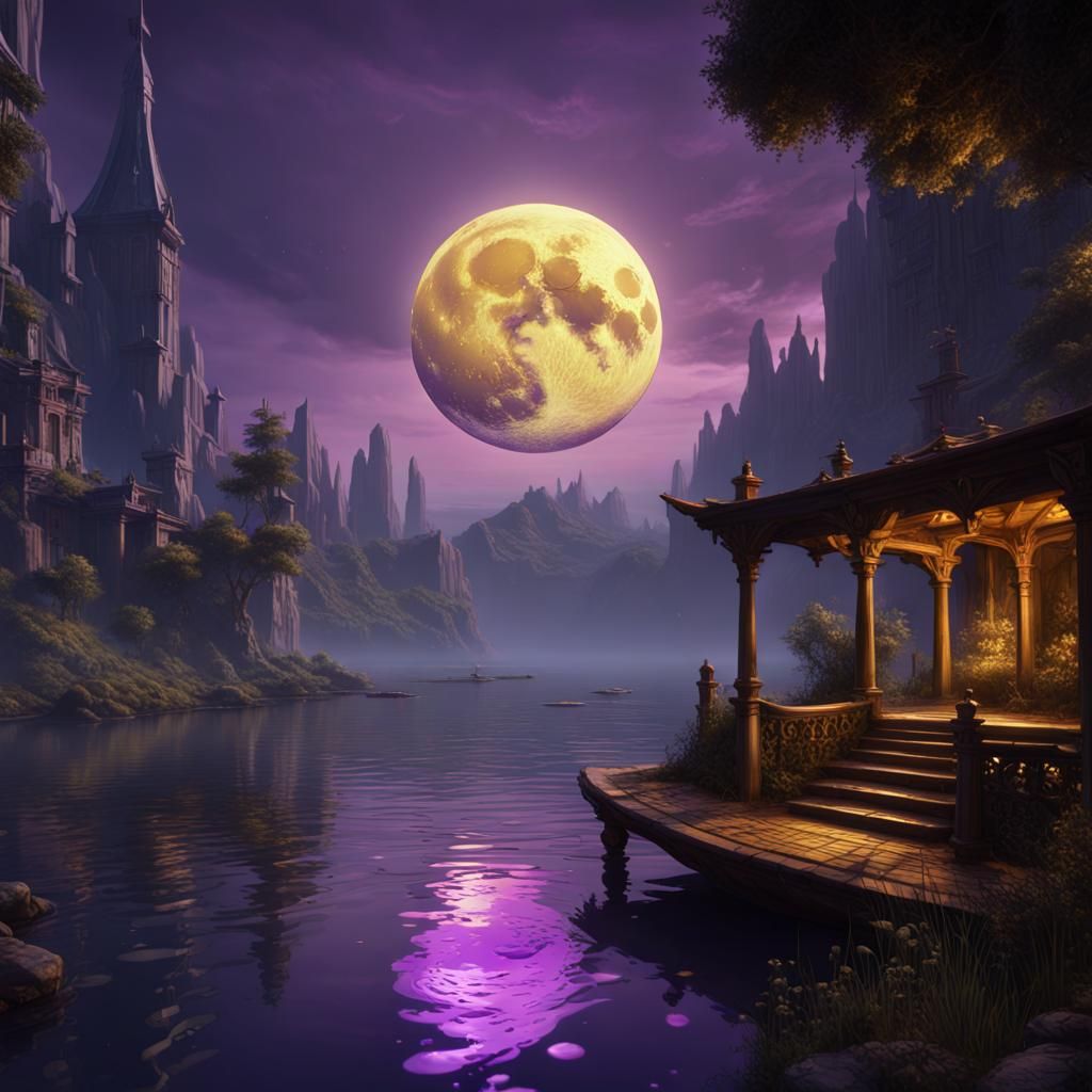 The Moon that floats upon the water