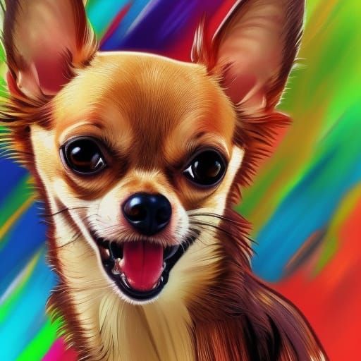 chihuahua going berserk! - AI Generated Artwork - NightCafe Creator