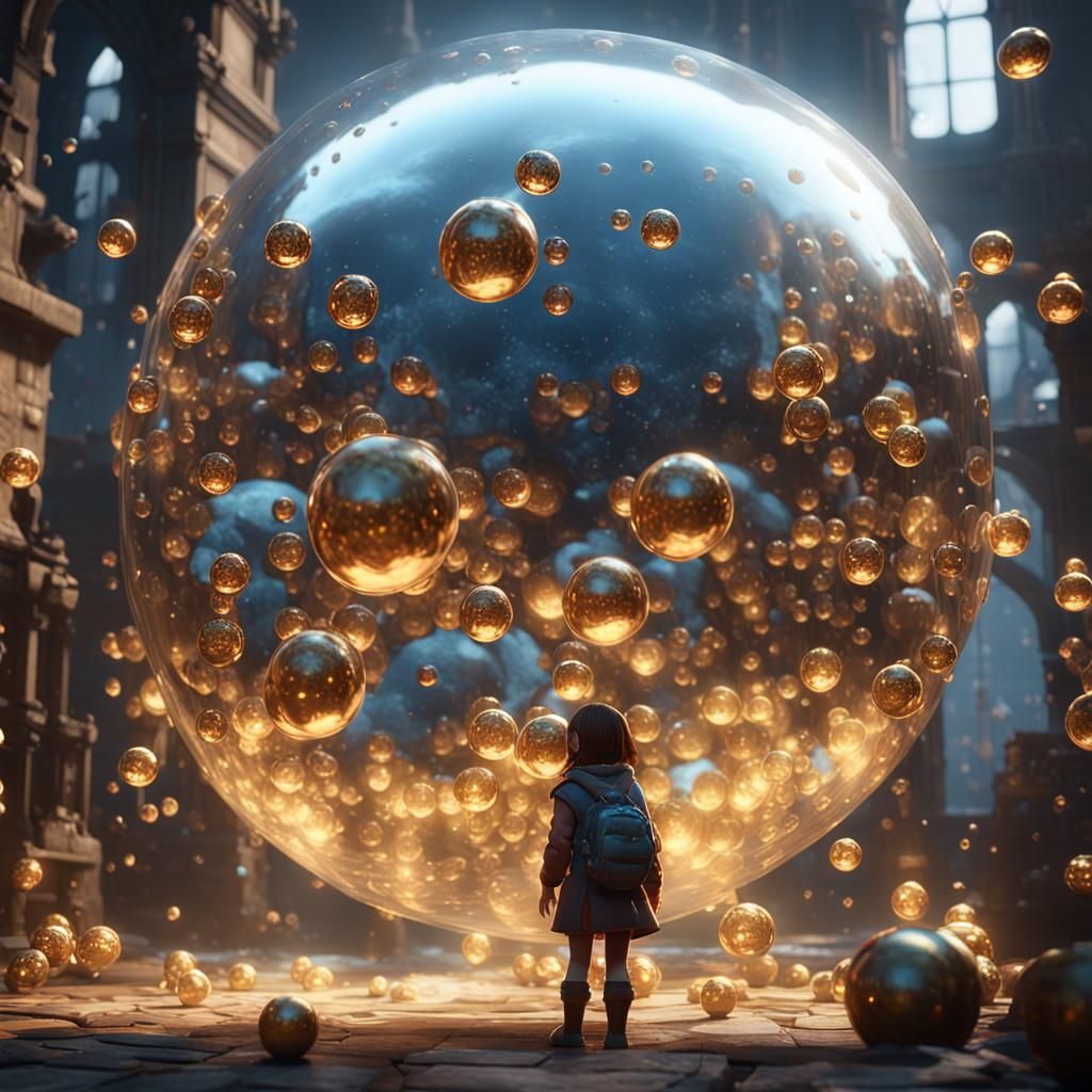 fillette qui fait des bulles